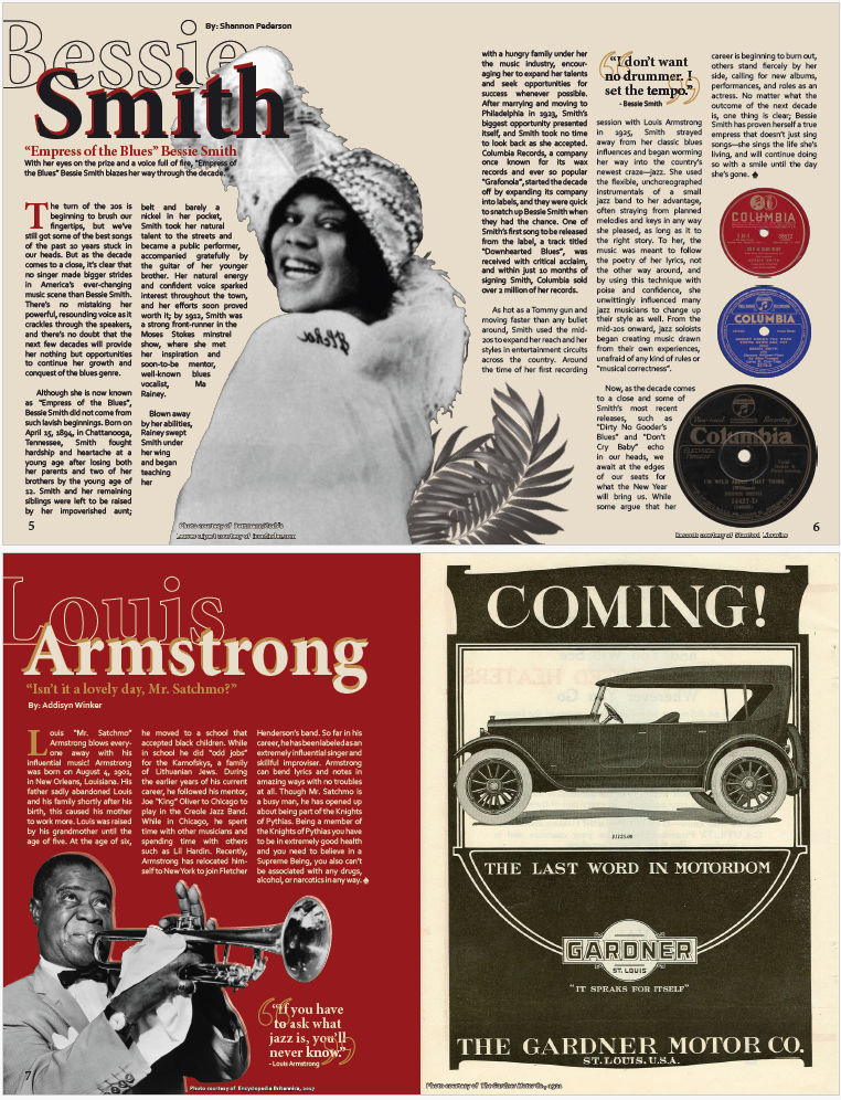 A screenshot of a magazine project I made in 2020