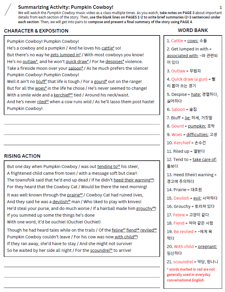 A screenshot of a handout for a task-based lesson. Click the image to open the pdf in a new tab.